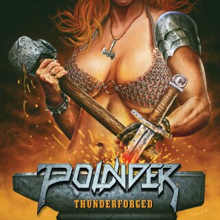 POUNDER -- Thunderforged  LP  LINE OF FIRE SPLATTER