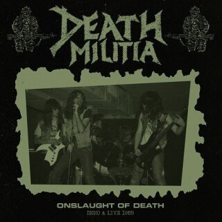 DEATH MILITIA -- Onslaught of Death: Demo & Live 1985 (Second Pressing)  LP+CD  BLACK