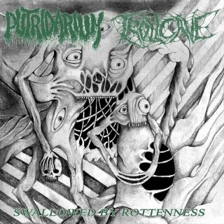 PUTRIDARIUM / TROLLCAVE -- Swallowed by Rottenness  7"  GREY